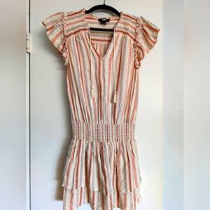 Paige "Christina"striped cotton v-neck mini dress size XS